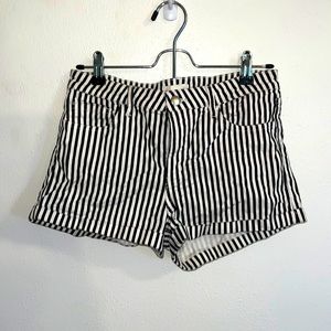 Black and white stripped H&M shorts. Like new